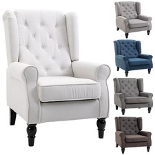 Einzelsessel mit Tufting Relaxsessel Einzelstuhl Holzfüße Polyester