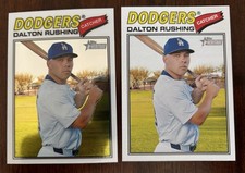 2026 Topps Heritage Dalton Rushing Chrome #246 Los Angeles Dodgers & Base Card