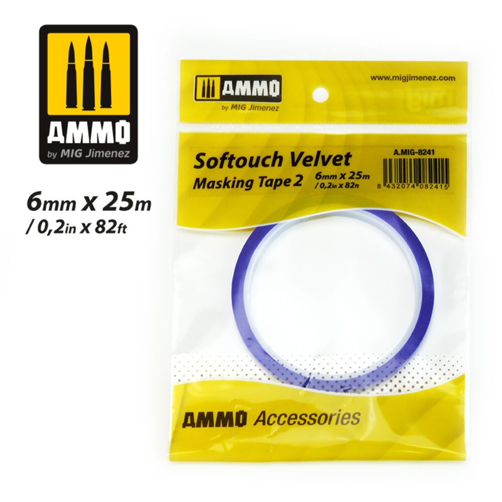 Ammo MIG A.MIG-8241 - Softouch Velvet Masking Tape 2 (6Mm X 25M) - New