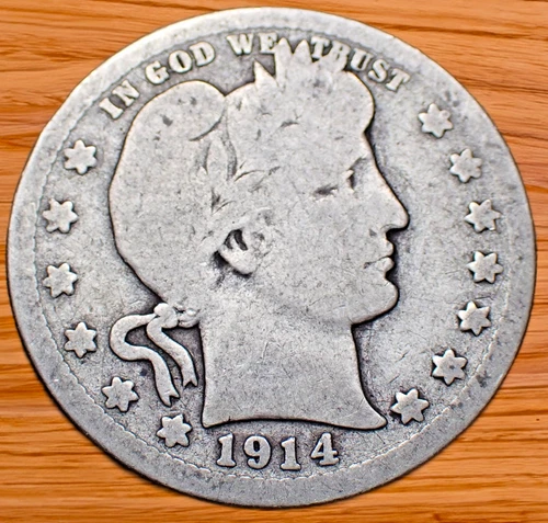 1914-D Barber Quarter G (Good) 90% Silver