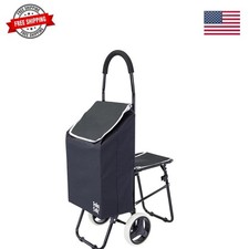 Trolley Dolly Sport with Chair   Foldable Grocery Cart on Wheels   Multi Use ...