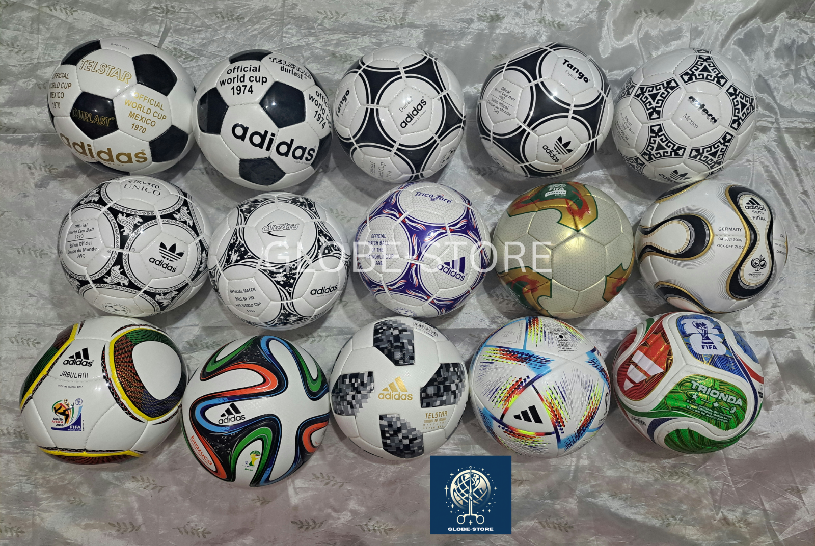 Adidas Historical Ball Set 1970 to 2026 Official Soccer Match Balls - Size 5