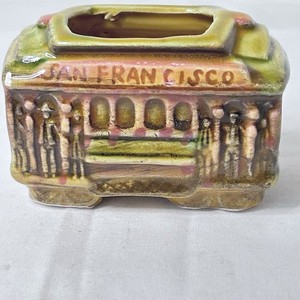 Vintage Porcelain San Francisco Trolly Car Toothpick Holder SNCO Imports Japan
