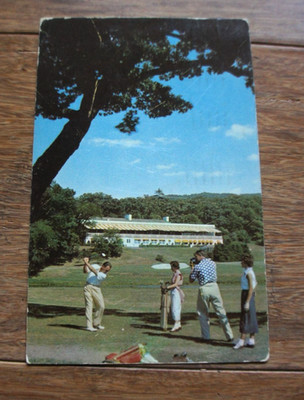 Vintage 1960s HOST PRO GREENBRIER TEES HOTEL White Sulphur Springs Golf Postcard