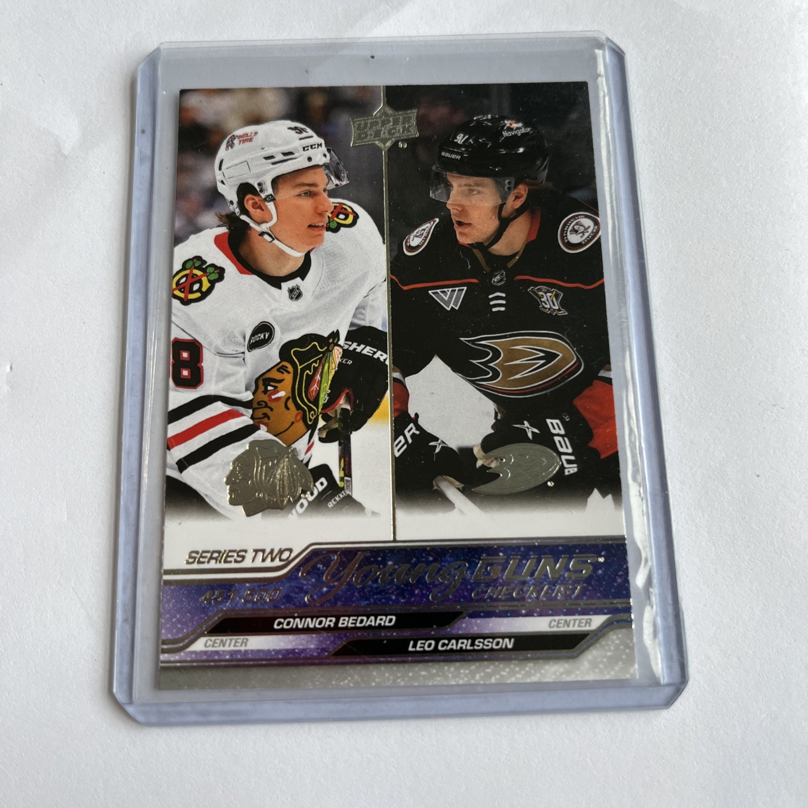 2023-24 Upper Deck Series 2 - Young Guns Connor Bedard, Leo Carlsson #500 (RC)