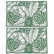 2 Pcs Table Mat Rectangular Placemats Palcemat for Dinning Coaster Leaf