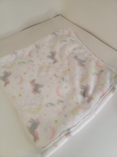 Lullaby Lane Girls Rainbow Unicorn Baby Blanket Security Plush Fleece 30 x 30