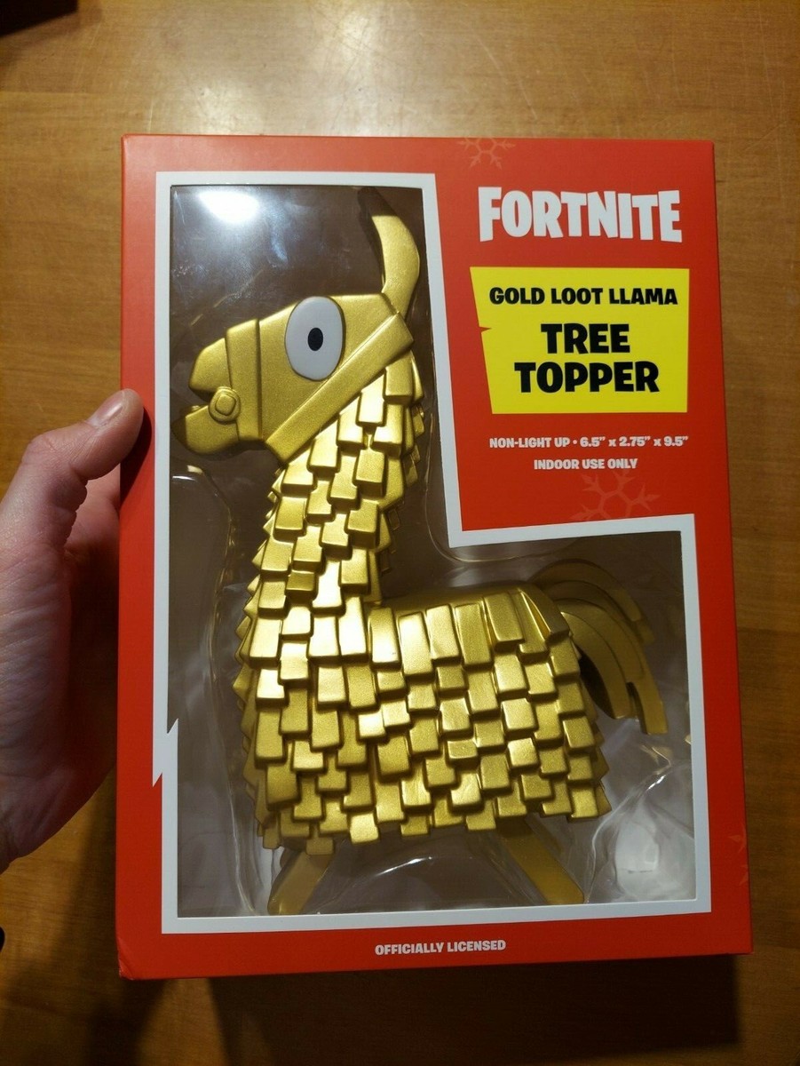 Fortnite Gold Loot Llama Christmas Tree Topper Collectible 6.5