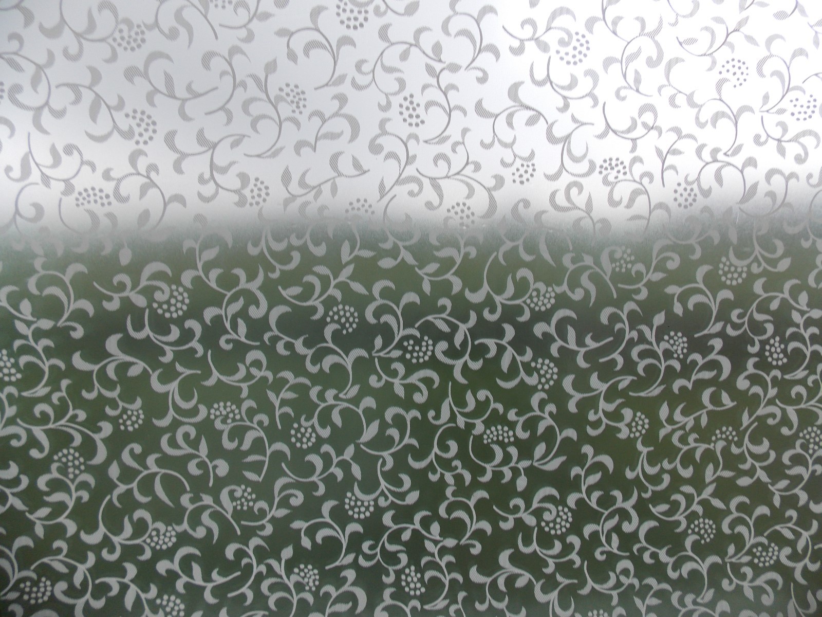 2 Meter WHITE HERITAGE LEAF GLASS WINDOW STICKY BACK PLASTIC SELF