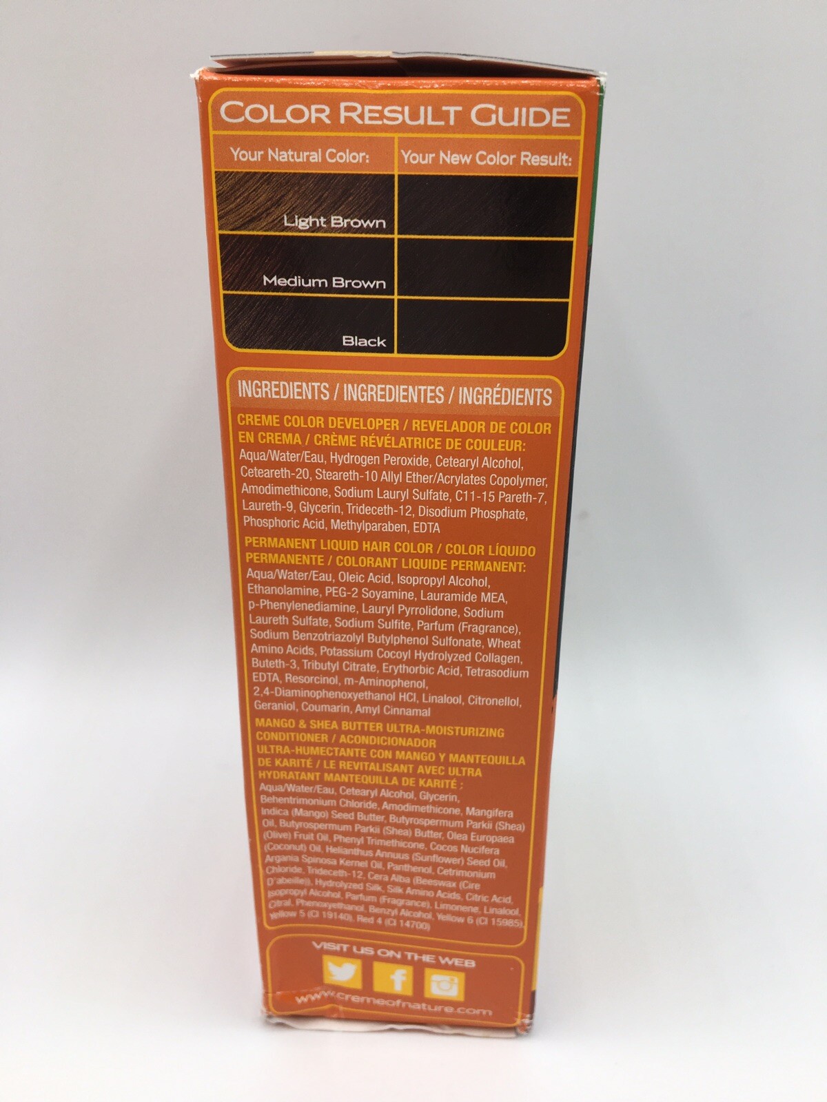 Jet Black Moisture Rich Hair Color w/ Shea Butter Ammonia Free Creme of Nature
