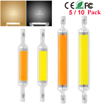 5/10PCS R7S LED Dimmable COB Glass Tube Replace Lamp J78 J118 Light bulb