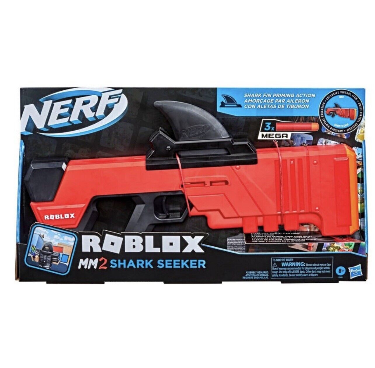 NERF Roblox MM2: Shark Seeker Dart Blaster NIB! 3 MEGA DARTS! Fast  Shipping! 195166124346