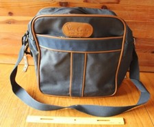 Pierre Cardin Paris New York Navy Blue Travel Shoulder Carry Bag Vintage Vinyl