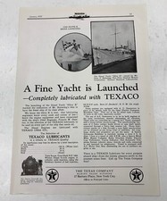 Original 1930 Texaco Ad Motorship Magazine-A Fine Yacht...