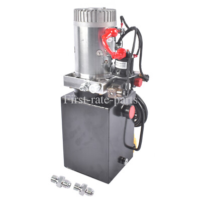 6 Quart Double Acting Hydraulic Pump DC 12V 2.1HP 3200 PSI for Dump Trailer