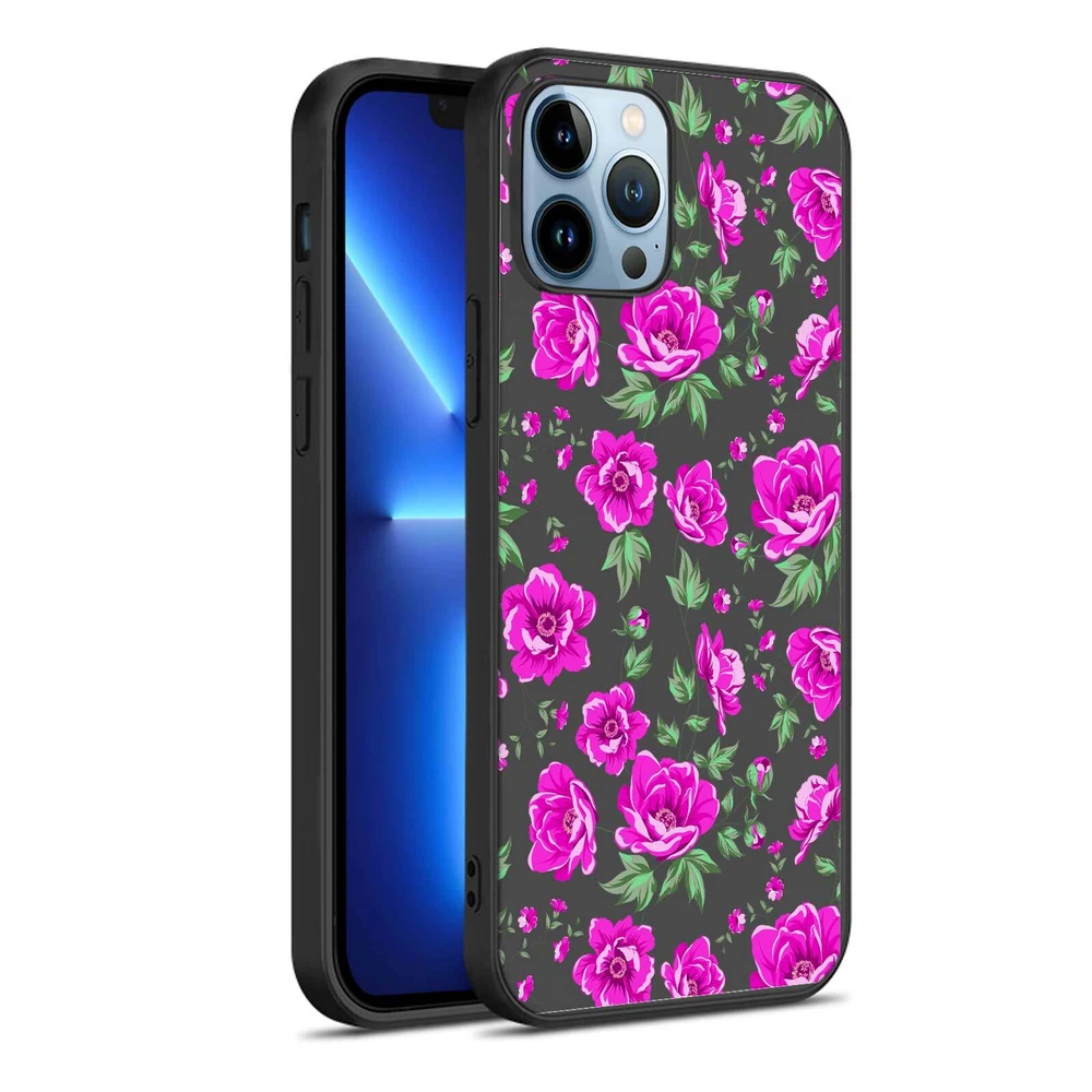 Phone Case For Apple iPhone 14 Pro Max 13 12 15 Flower Lace Protective TPU Cover