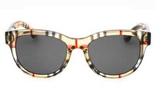 New Burberry 0BE4432U 412287 Vintage Check Plastic Frame Gray Lens Sunglasses