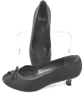 black open toe kitten heels