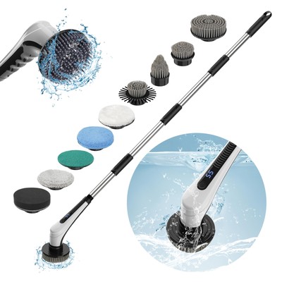 Electric Spin Scrubbershower Scrubber With Long Handleshower Cleaning Brush With