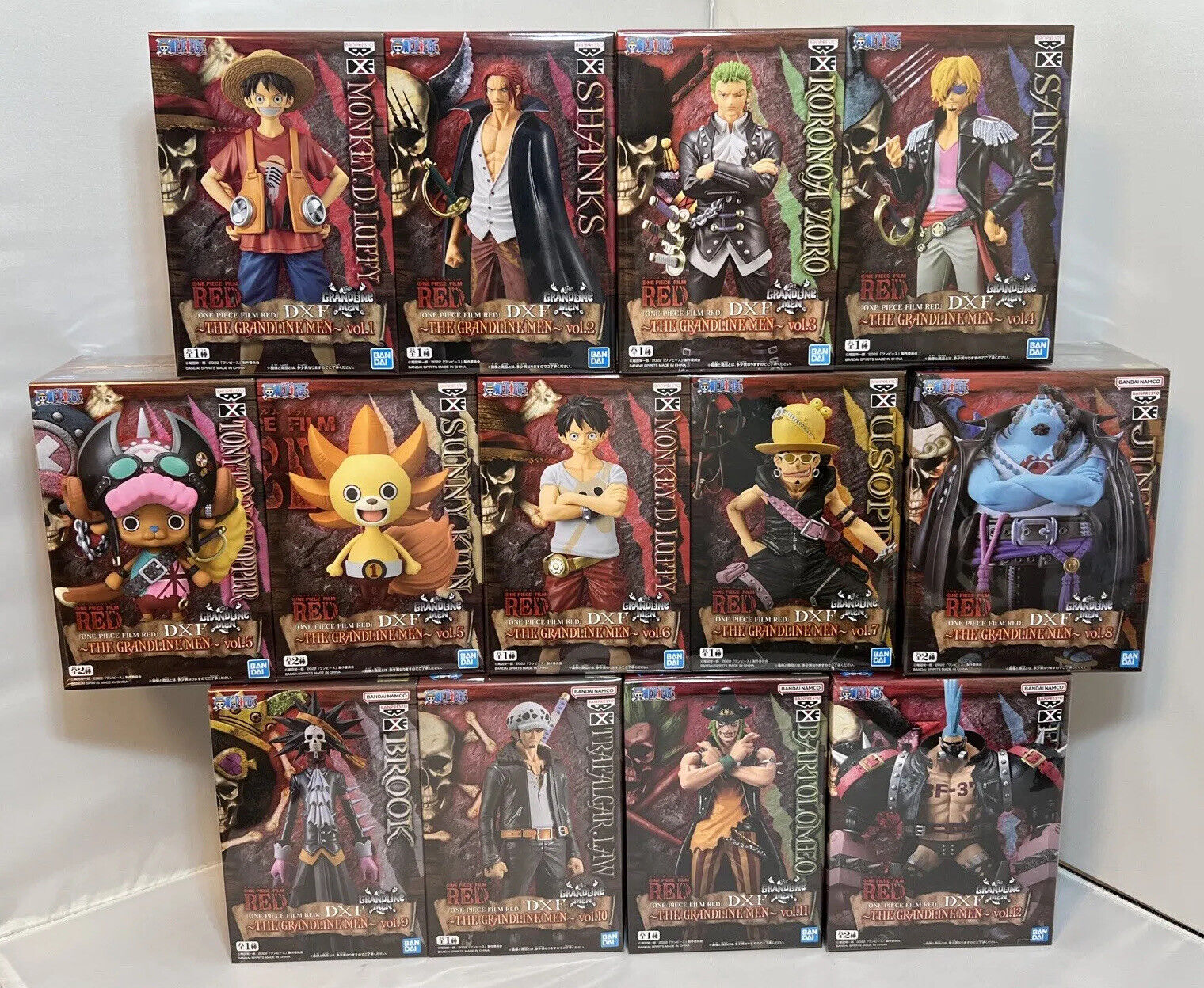 One Piece FILM RED Figure Set of 10 DXF THE GRANDLINE MEN LADY Banpresto New