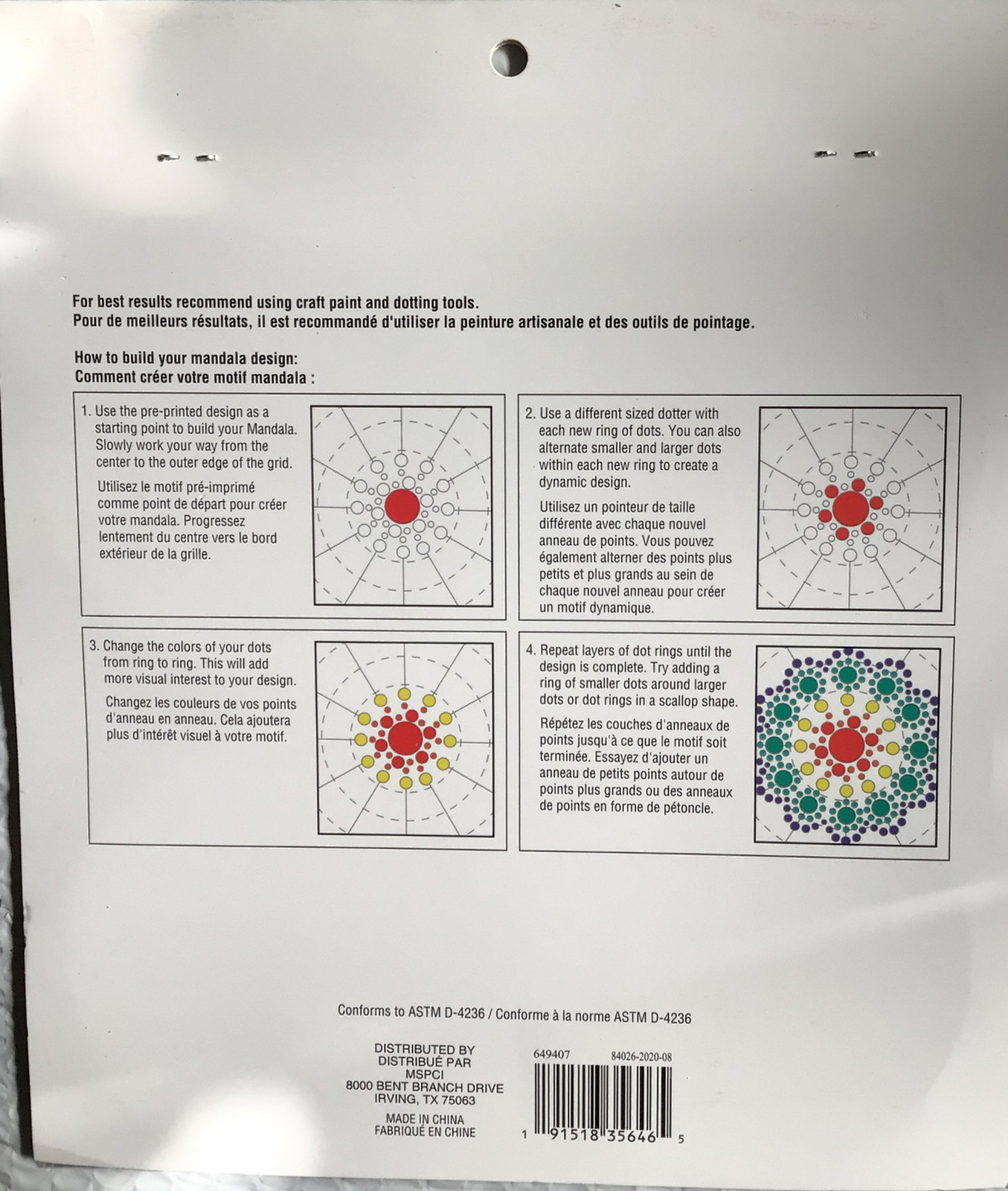 Craft Smart Mandala Painting Round Canvas Panels 4" In Package G5 for