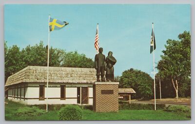 Lindstrom Minnesota~Emigrants Karl Oskar & Kristina Statue~Vilhelm Moberg~1950s