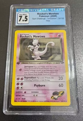 CGC 7.5 Rocket's Mewtwo 1st Edition 14/132