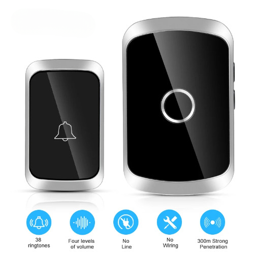 Wireless Doorbell Smart Door Bell Range 36 Songs 5-Adjustable Volume with Flash