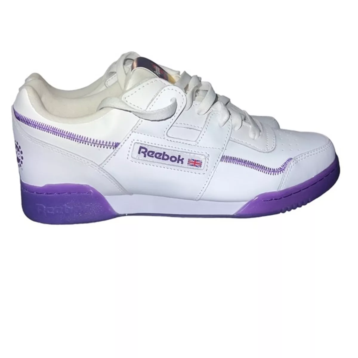 Reebok Workout plus Leather Popsicle Shoes Men s Sneakers White Purple Training