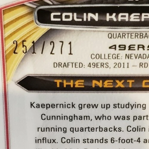 2014 Bowman Chrome Pulsar Refractor /271 Colin Kaepernick #29 - Image 3 of 3