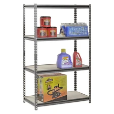 4-Shelf Heavy Duty Steel Muscle Rack Storage, Silver-Vein, 36"W x 18"D x 60"H