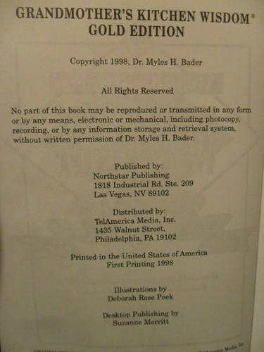 Grandmother's Kitchen Wisdom by Dr. Myles H. Bader - 1998 - Bild 3 von 3