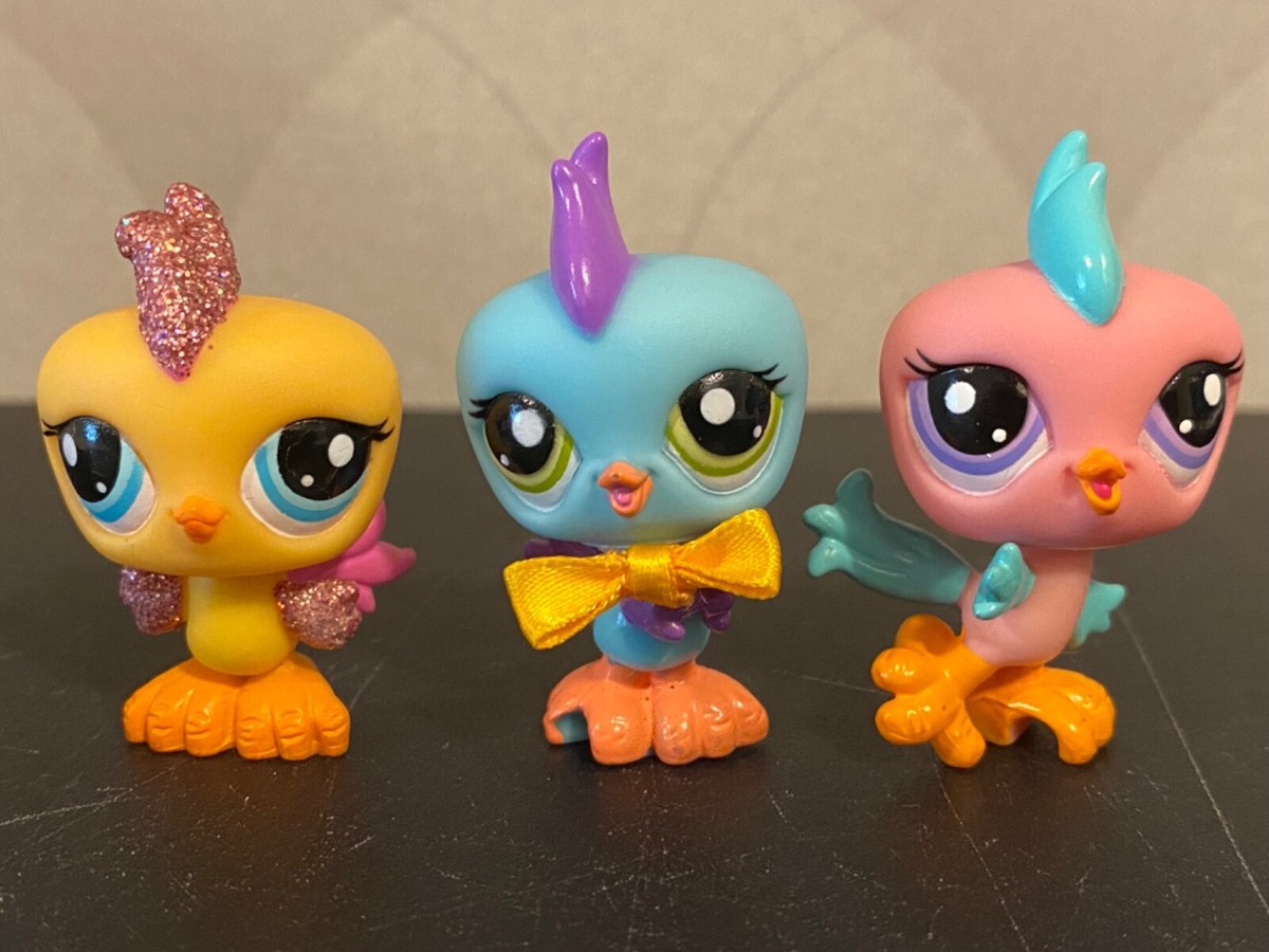 Authentic Littlest Pet Shop #2317 #2318 #2319 Triple baby parakeet