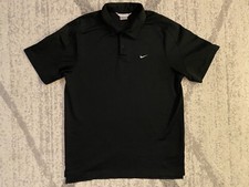 Nike Black 100 Polyester Golf Short Sleeve Mens Large Polo