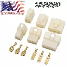 6.3mm Auto Car Connector Plug Male Female Socket Terminal 2/3/4/6/8 Pin Set