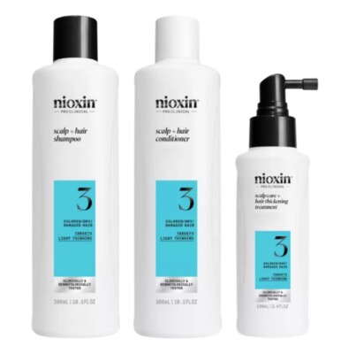 Nioxin System 3 Scalp & Hair Shampoo, Conditioner 150ml, Treatment 50ml