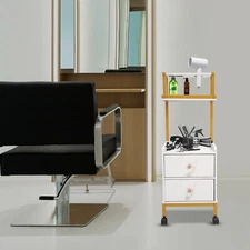 BarberPub Salon Trolley with Wheels Rolling with Metal Frame Tool Holders 2044