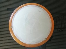 Lámpara de techo de madera de cristal de Murano años 60 diámetro 48 cm dos luces lámpara de araña