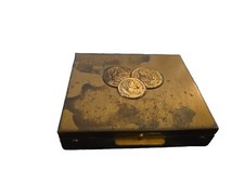 MCM Coin Compact Gold Tone Elegant Metal Retro Time Piece Collectible