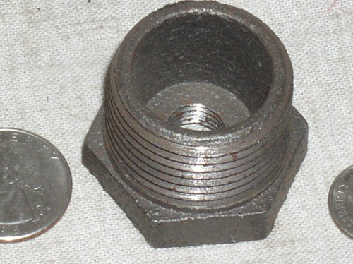 1 X 1/4" INCH HEX REDUCER FLAT COUPLING BLACK IRON PIPE M-F BUSHING FITTING PLUG