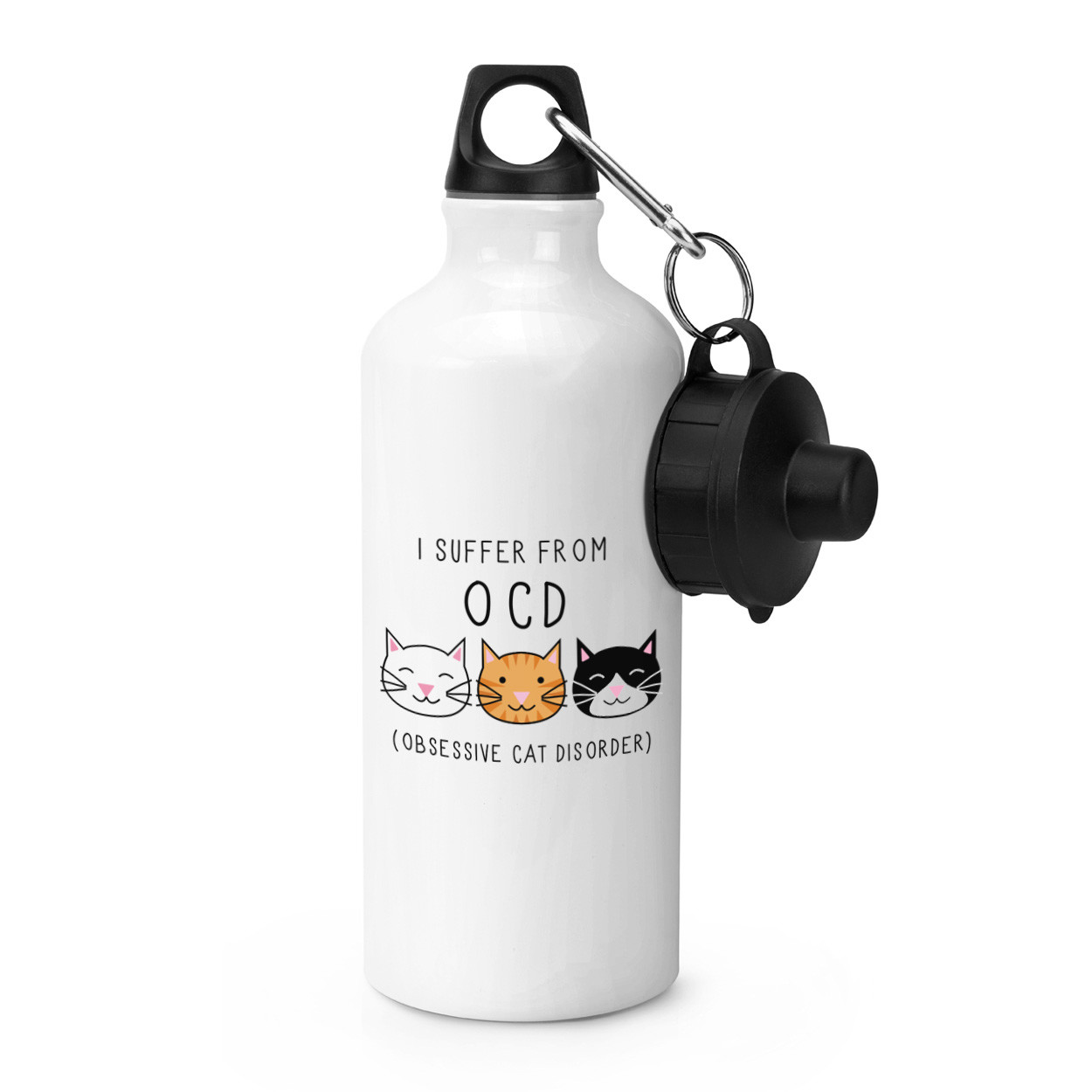 I Suffer From Obsessive CAT Disorder OCD Sports Drinks Water Bottle - Crazy Lady