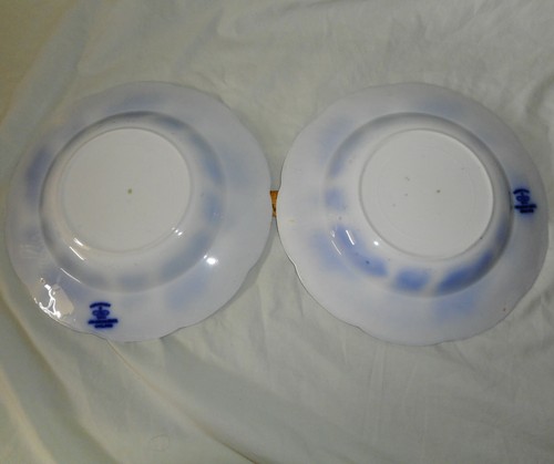 2 Antique Johnson Brothers Normandy Flow Blue 8 3/4" Rimmed Soup Bowl ~Ex Cond - Picture 6 of 7