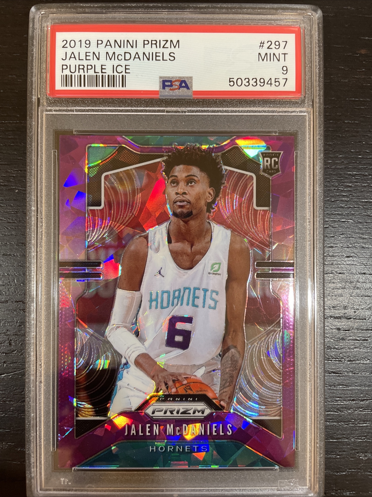 2019-20 Panini Prizm Purple Ice #297 Jalen McDaniels RC Hornets PSA 9 /149 - VS