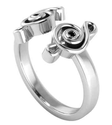 Open Rings Noten Schlüssel Silber mit Diamanten Größe 62 Ring offen Annika Plum 
