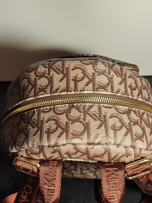 Calvin Klein Brown Monogram CK Mini Backpack Purse Shoulder  display picture 1