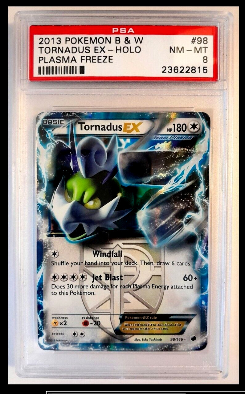Pokemon Black & White Plasma Freeze Tornadus EX Holo #98 PSA 8