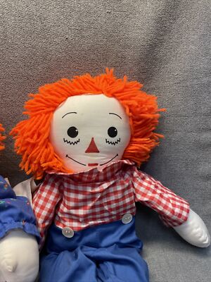 Vintage Raggedy Anne & Andy 24” Doll Orange Yarn Hair Doll KG JD