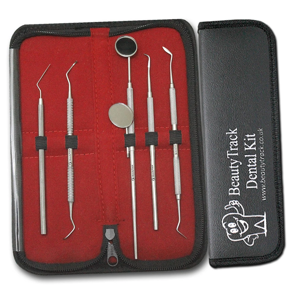 BEAUTYTRACK Dental Tooth Cleaning Kit Dentist Scraper Calculus Plaque Pick Tool Flos Remover