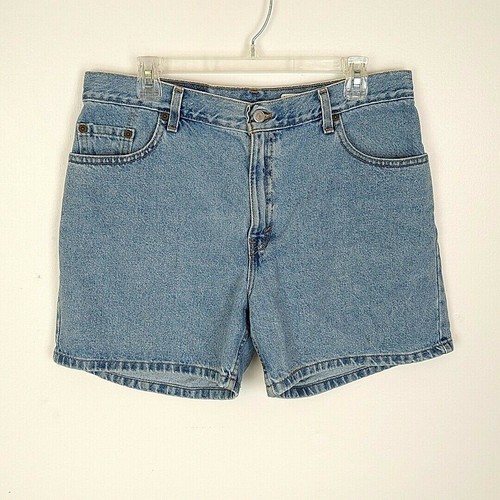 Vintage Levis Womens sz 14 Shorts Blue Denim Light Wash 555 Guys Fit Mom Shorts | eBay