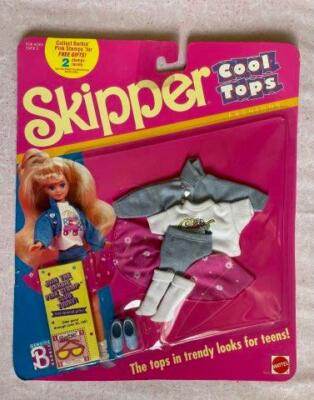 NEW barbie Skipper Doll Cool Tops #9052 NIP 1989 OUTFIT
